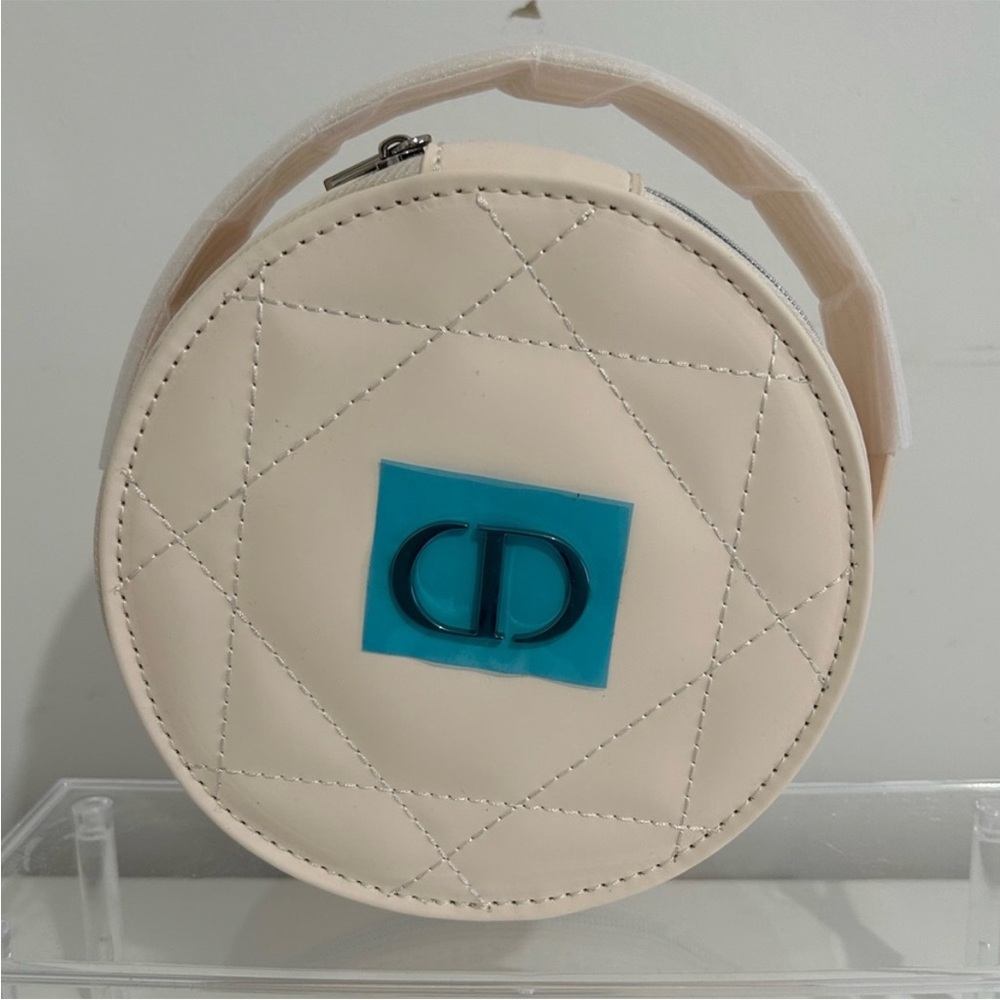Dior Cream Round Cosmetic Bag